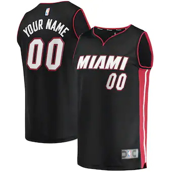 youth fanatics branded black miami heat fast break custom r-359